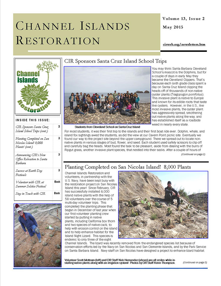 CIR Newsletter May 2015 Page 1